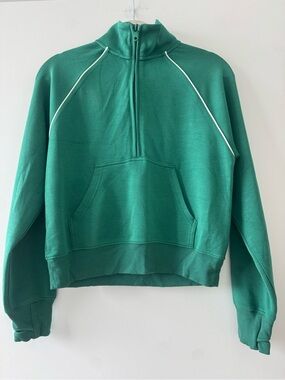 aerie Teal Green Half-Zip Pullover